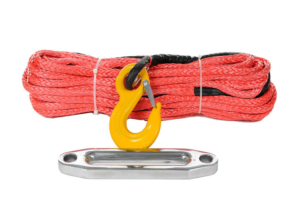 Free Shipping 10MM x 30M Red Synthetic Winch Line Cable Rope With