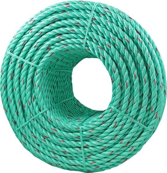 High Strength Dia 12mm x 220 mtrs Length 3 Strand Green Color Polysteel
