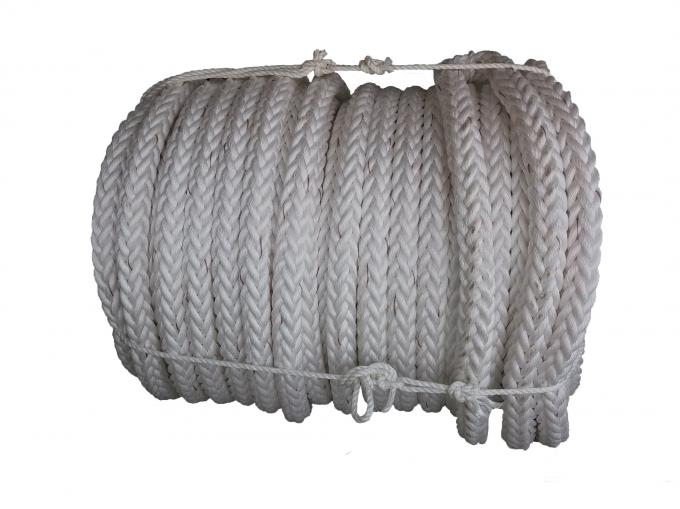 High Strength 8 12 Strand White Polyester Mooring Rope For Ship China