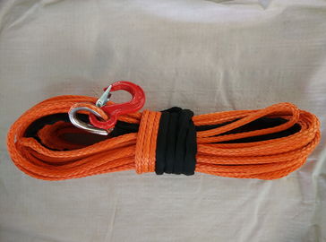 China High Quality 12 Strand Synthetic UHMWPE Winch Rope Orange Color With Hook For 4x4/UTV/ATV/OFFROAD supplier