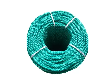 China 3 Strand Twist PP / Nylon / PE Rope With Blue and Green Color 200 Meter Length supplier