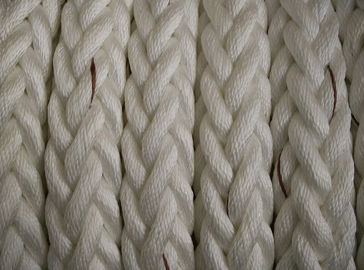 China 64mm x 220 MTR White 12 Strand Polypropylene and Polyester Mixed Mooring Rope For Ship supplier